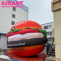Hamburger gonflable géant de publicité de simulation, ballon modèle d'hamburger gonflable à vendre