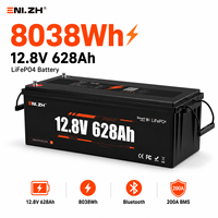 Batterie LiFePO4 à décharge profonde Enlzh 12,8 V 628 Ah 8038 Wh pour systèmes solaires de camping-cars
