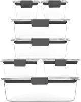 Lot de 14 couvercles Brilliance Storage |   Conteneur alimentaire transparent sans BPA, étanche et hermétique avec fermeture à loquet