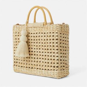 Summer Natural Straw Basket <b>Bag</b> Wood Handle Clutch Beach Hand <b>Bag</b> for Women - Product Image 4