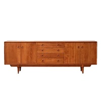 Lemari Penyimpanan TV Vintage Nordik Kayu Ceri dengan 4 Laci, Multifungsi untuk Ruang Tamu, Pintu Masuk, Kamar Tidur, Perabot Rumah