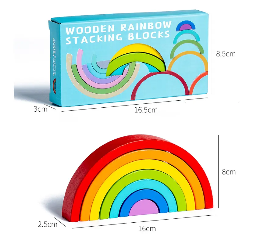 Креативные Разноцветные деревянные радужные строительные блоки Монтессори, деревянные блоки для балансировки, детские развивающие игрушки