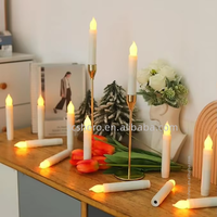 Bougies sans flamme à piles, bougies électriques LED scintillantes, bougies coniques sans flamme pour église, mariage, fête d'Halloween
