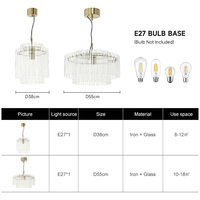 Lustre moderne en verre transparent, luminaire de plafond, lampe suspendue LED soufflée à la main, vente en gros d'usine, pour salon, appartement, maison
