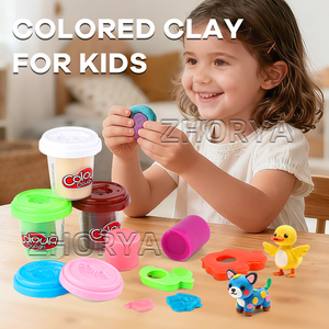 Juego de Plastilina Zhorya de 6 Colores, Arcilla Suave No Tóxica, Juguete Educativo de Manualidades para Niños, Kit de Moldes y Cortadores de Formas - Product Image 2