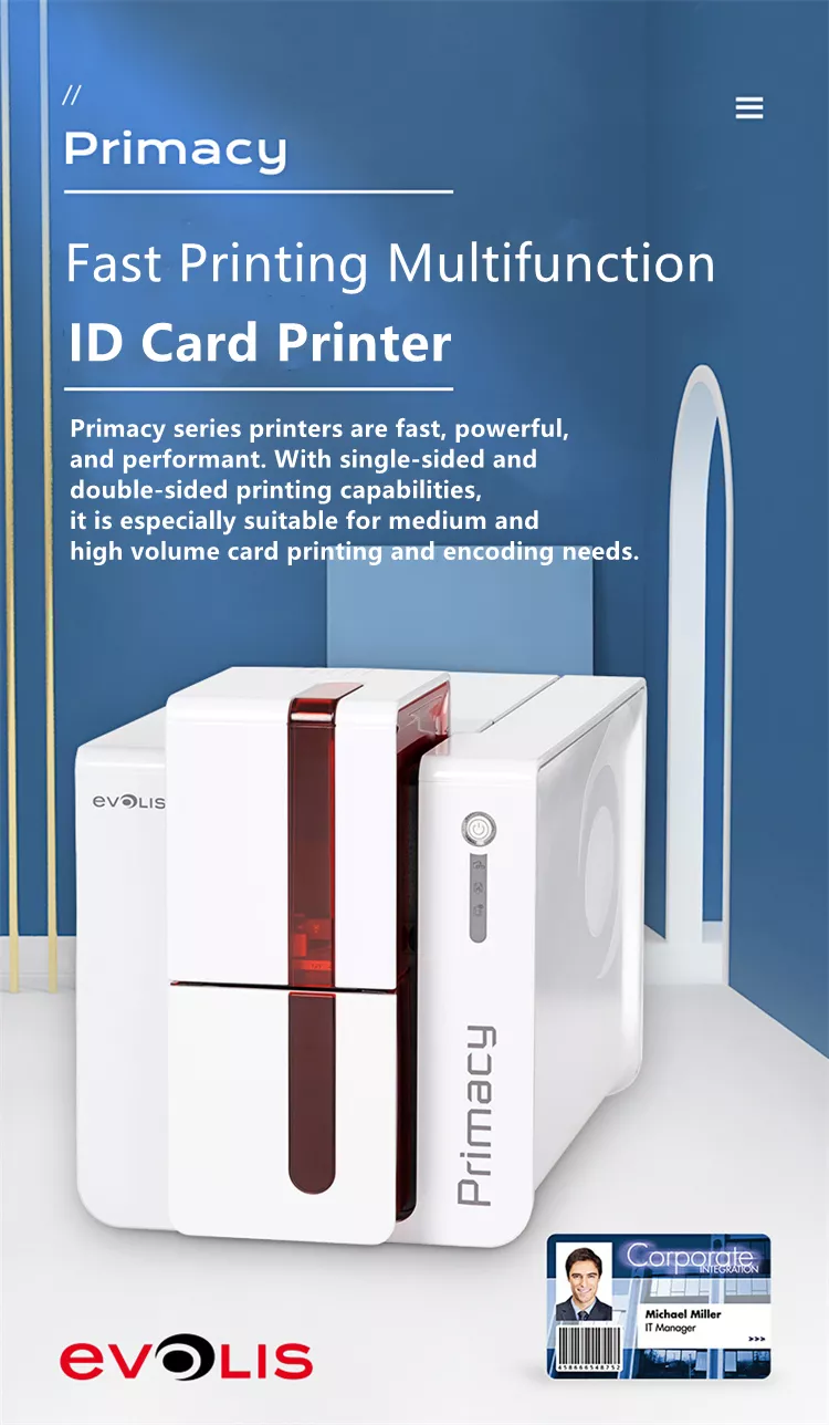 High Performance EVOLIS Primacy Fast And Versatile PVC ID Card Printer