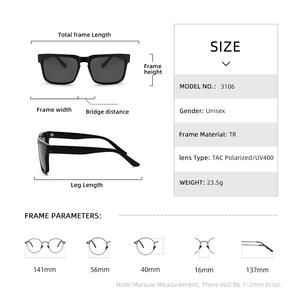 Gafas de Sol Unisex Tr90 con Marco Negro, Lentes TAC Polarizadas con Protección UV400, Ligeras, Estilo Urbano, Tipo 3 - Product Image 3