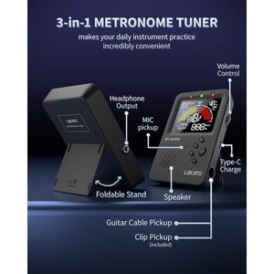 Lekato – métronome numérique rechargeable avec clip, pour guitare, basse, violon, MT-3200W - Product Image 2