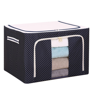 Clothing storage box, Oxford cloth waterproof steel <b>frame</b> transparent folding storage box for wardrobes, cars, quilts, and - Product Image 5