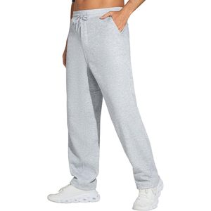 Pantalon de survêtement en molleton ample pour homme FOXA, avec cordon de serrage, coupe droite, bas ouvert, avec poches - Product Image 1