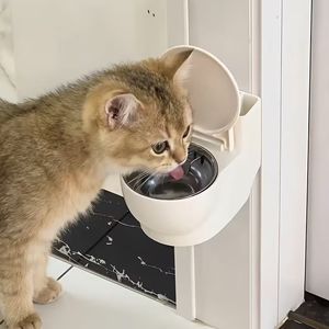 Bol à eau pour chat en forme de toilette, bol à eau pour animaux de compagnie, doublure intérieure amovible, distributeur d'eau portable en acier inoxydable pour animaux de compagnie - Product Image 3