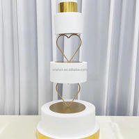 Support à gâteaux superposés en fer doré, séparateur de gâteaux, présentoir de desserts en forme de cœur, rond, hexagonal, socle de présentation pour mariage, fête, base florale, centre de table