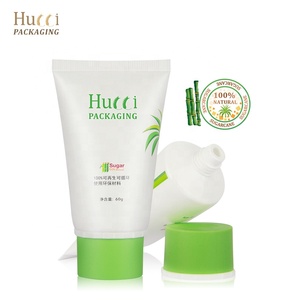 Tubo de embalaje de caña de azúcar suave vacío con tapa de tornillo Tubo de compresión de crema de manos ecológico de plástico ecológico verde personalizado - Product Image 1