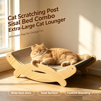 Griffoir pour chat en sisal avec lit intégré, très grand, style épuré, durable, anti-poussière, canapé pour chat, jouet pour chat