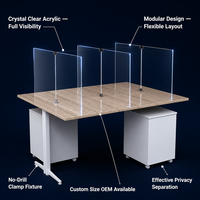 Panneau de séparation en acrylique transparent sur mesure pour comptoir de bureau