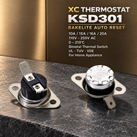 Thermostat XC KSD301 en bakélite à réinitialisation automatique 10A 110V-250VAC 0-210 ° Interrupteur thermique bimétallique C UL TUV VDE pour appareils électroménagers