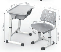 Chaise de bureau scolaire moderne Mixin MX-0063 en ABS, hauteur réglable, durable, confortable, design écologique, pour l'école, la maison et le bureau