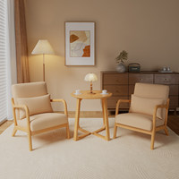 Fauteuil de lecture rembourré de style moderne du milieu du siècle, structure en bois massif, ergonomique et écologique, mobilier de bureau à domicile