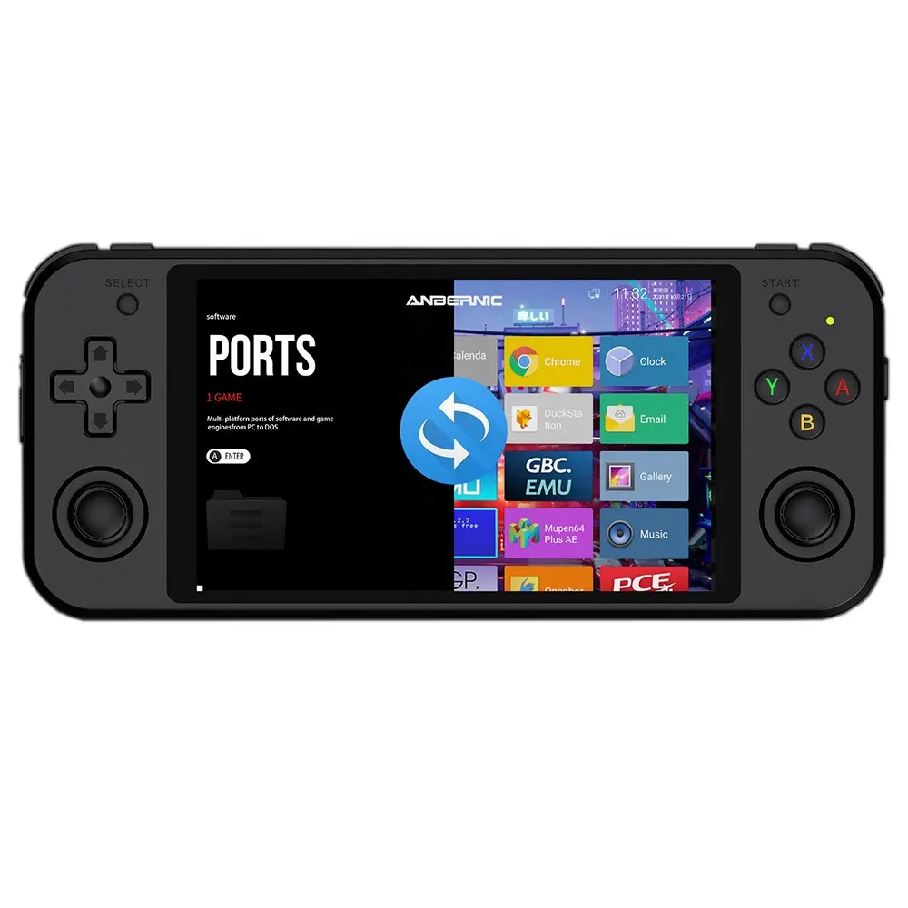 Konsol Game Genggam Android RG552 64GB, Konsol Game Genggam Retro 2022 Inci Layar IPS untuk Android Sistem Ganda Mendukung untuk PS1 Baru 5.36