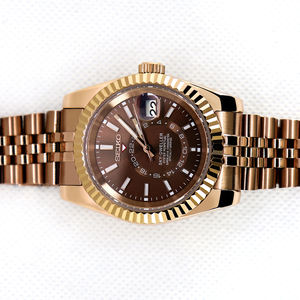 Reloj Mecánico Automático para Hombre, Modelo Nuevo Premium, Color Dorado Marrón, Lujoso, Acero Inoxidable, Cristal de Zafiro, Resistente al Agua 3BAR, Digital - Product Image 2
