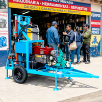 Machine de forage de puits d'eau rotative hydraulique sur roues, diesel, 35 CV, pour l'irrigation agricole, certifiée CE et entièrement équipée