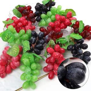 Raisins Artificiels Rouge <span class=keywords><strong>Noir</strong></span> Violet Vert Fruits pour Intérieur Extérieur Fête De Mariage Cabinet Guirlande Décoration Murale - Product Image 5