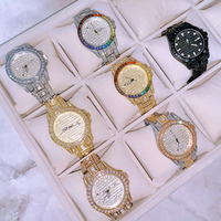 iced out wrist luxury bling men women gold silver quartz watch mechanical watches