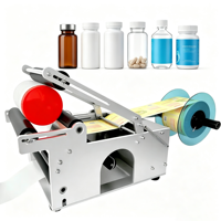 Machine d'étiquetage de bouteilles à rail coulissant réglable avec arbre de rembobinage et distributeur d'étiquettes en rouleau pour bouteilles cosmétiques - Offre Spéciale
