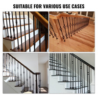 HY Contemporain - Fixation par vis pour rampe d'escalier - Tige de liaison en alliage d'aluminium et axe métallique