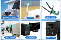 Antenne WiFi M.2 2,4 GHz 5 GHz 5,8 GHz 3dBi MIMO RP-SMA Mâle Ngff IPX4 Caoutchouc Câble RP-SMA Carte Réseau pour Ordinateur Portable Adaptateur WiFi