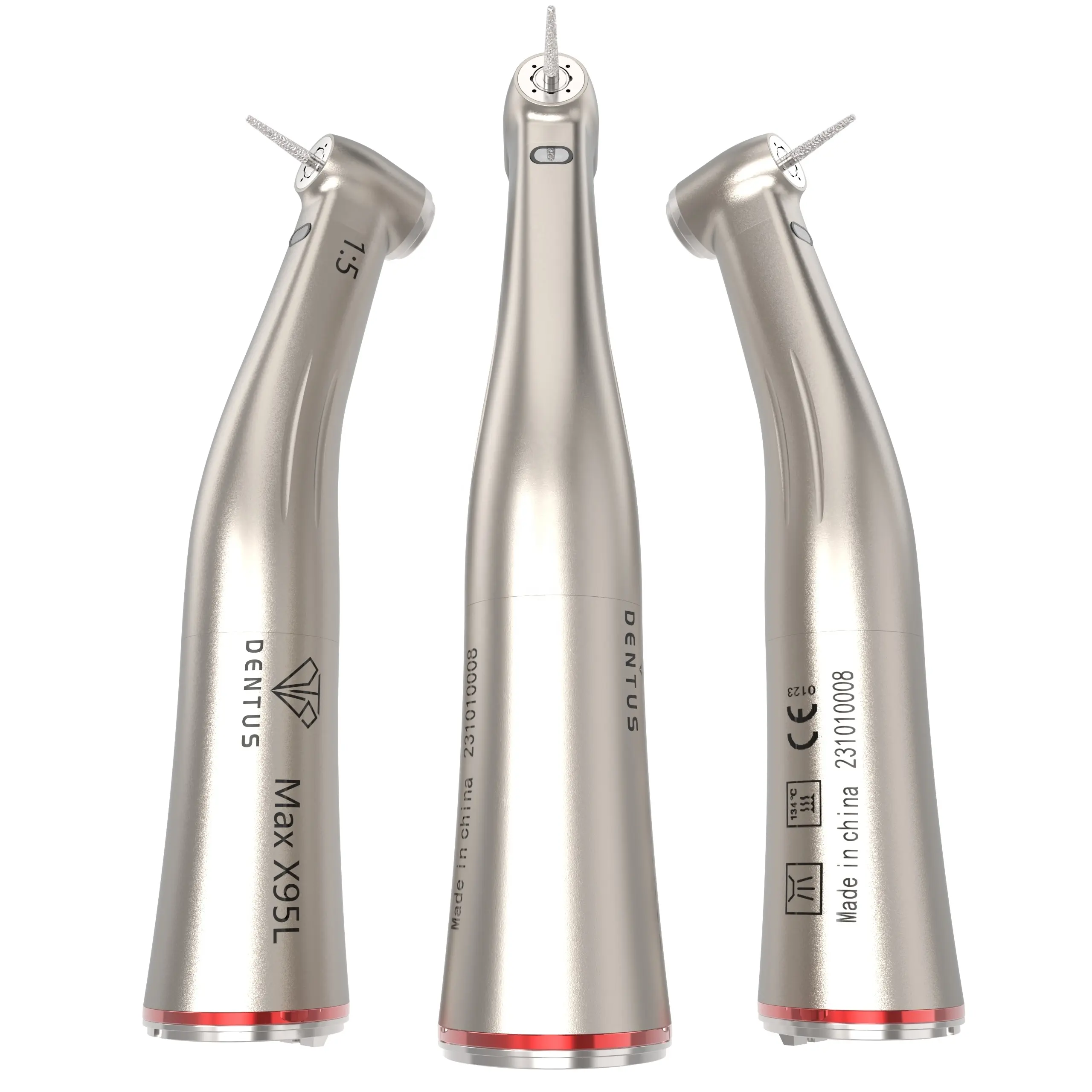 Contra ângulo de baixa velocidade peça de mão elétrica X95L aumento de spray de água anel vermelho interno fornecedores de fibra óptica dental