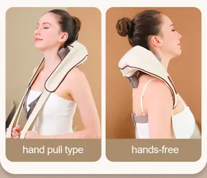Massageador elétrico 4d inteligente para alívio da dor no pescoço, massageador inteligente para costas e pescoço, massageador de ombro 4d para pescoço