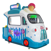 Manège pour enfants 4 places MSKY Ice Cream Fun, jeu vidéo 3D d'intérieur éducatif, à monnayeur, en fibre de verre, en anglais