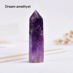 批发透明石英尖碑紫水晶愈合石天然水晶点棒水晶石英塔 - Product Image 6