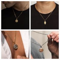 Collier pendentif vintage Zeus de la mythologie grecque pour hommes, en acier inoxydable 316L, deux tons, collier avec pièce de monnaie boussole Zeus Méduse, bijoux
