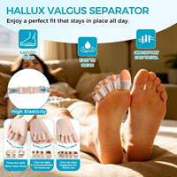 Séparateurs d'orteils en gel SEBS à 5 boucles, protecteurs, correcteurs d'hallux valgus, écarteurs d'orteils souples, redresseurs d'orteils en marteau, aligneurs d'orteils pour orteils croisés