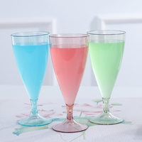 Verre à vin incassable en plastique, verre à champagne coloré, gobelet à vin avec bouteille de rangement pour les fêtes