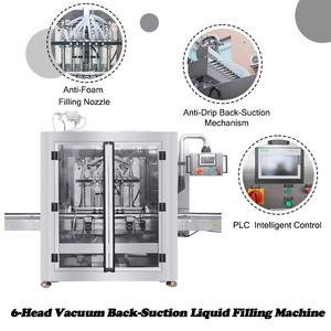 Macchina Riempitrice Automatica a 6 Teste con Aspirazione Posteriore 1200-2400 BPH per Liquidi a Bassa Viscosità come Acqua, Succo, Vino, Profumo - Product Image 3
