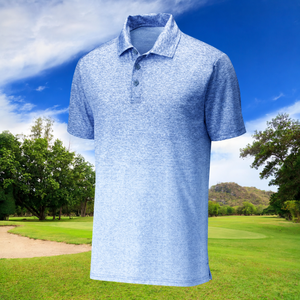 Polo de golf personnalisé pour homme, tissu Heather Performance, monogramme brodé, anti-transpiration - Product Image 5