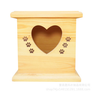 Wooden Pet <b>Urn</b> Rectangle 18x18x18cm Pine Wood With Photo Frame For <b>Cats</b> And Dogs Memorial Box - Product Image 4