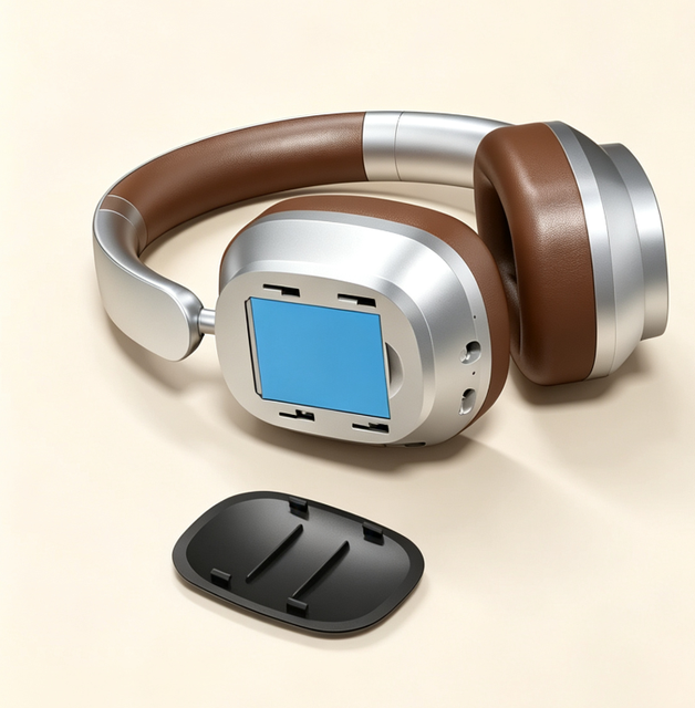 Detachable Battery Bluetooth Headphones 60H Playtime Wireless Over Ear Headset 40mm Stereo Sound TF Card Music Headphones