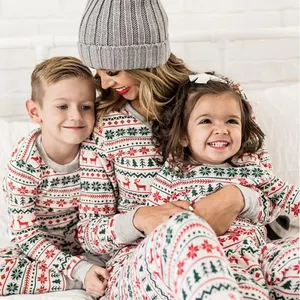 Frohe Weihnachten Print Familien pyjamas Set Eltern-Kind Passende Outfits Lässig 2 Stück Nachtwäsche Geschenk Neujahrs kleidung