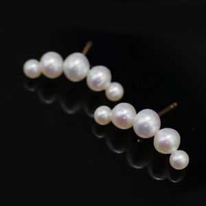 Delicate Mini Stud <b>Earrings</b> 4-7mm Aurora Freshwater Pearl Near Flawless Surface 14K Gold Filled Ear <b>Posts</b> Daily Fine Jewelry - Product Image 2