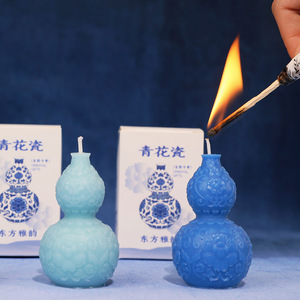 Diffuseur de parfum en forme de gourde en porcelaine bleue et blanche, style rétro original, nouveau luxe chinois, ornement d'ambiance pour la maison, vente en gros - Product Image 2