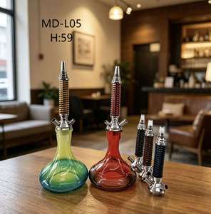 Chicha en verre coloré, mini-bouteille de chicha, tige en métal, accessoire pour kit de chicha - Product Image 2