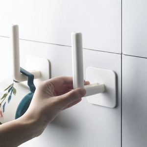 Cintres muraux auto-adhésifs en forme de L, porte-mouchoirs en papier, crochets pour couvercle de pot, porte-chapeau pliable, cintre pour clés, vêtements de salle de bain, nourriture - Product Image 2