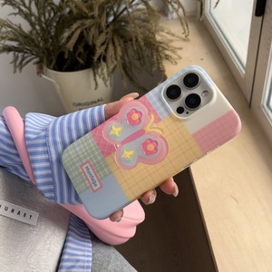 เคสโทรศัพท์ลายสก็อตสีสันสดใส พร้อมขาตั้งรูปผีเสื้อ ป้องกันสองชั้น สำหรับ iPhone 17 Pro Max 16 15 14 สำหรับสาวๆ - Product Image 4