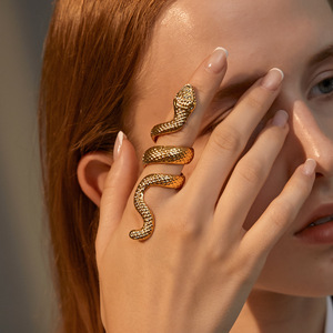 Go Party Vintage esagerato aperto regolabile da uomo anelli Punk in lega di metallo animale serpente anello da dito per le donne - Product Image 1