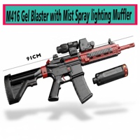 KK NOUVEAU Pistolet à billes de gel M416 de 91 cm, automatique et manuel, double mode, tir longue portée, jouet en plastique pour garçons et enfants