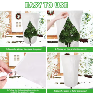 Housse de protection des plantes non tissée, imperméable, respirante, anti-UV, durable, protection contre le gel pour les arbres fruitiers de jardin en hiver - Product Image 6